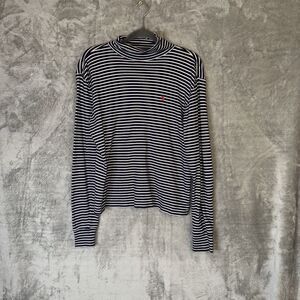 Polo Sport Ralph Lauren Striped Mock Neck Women's Med Preppy Old Money